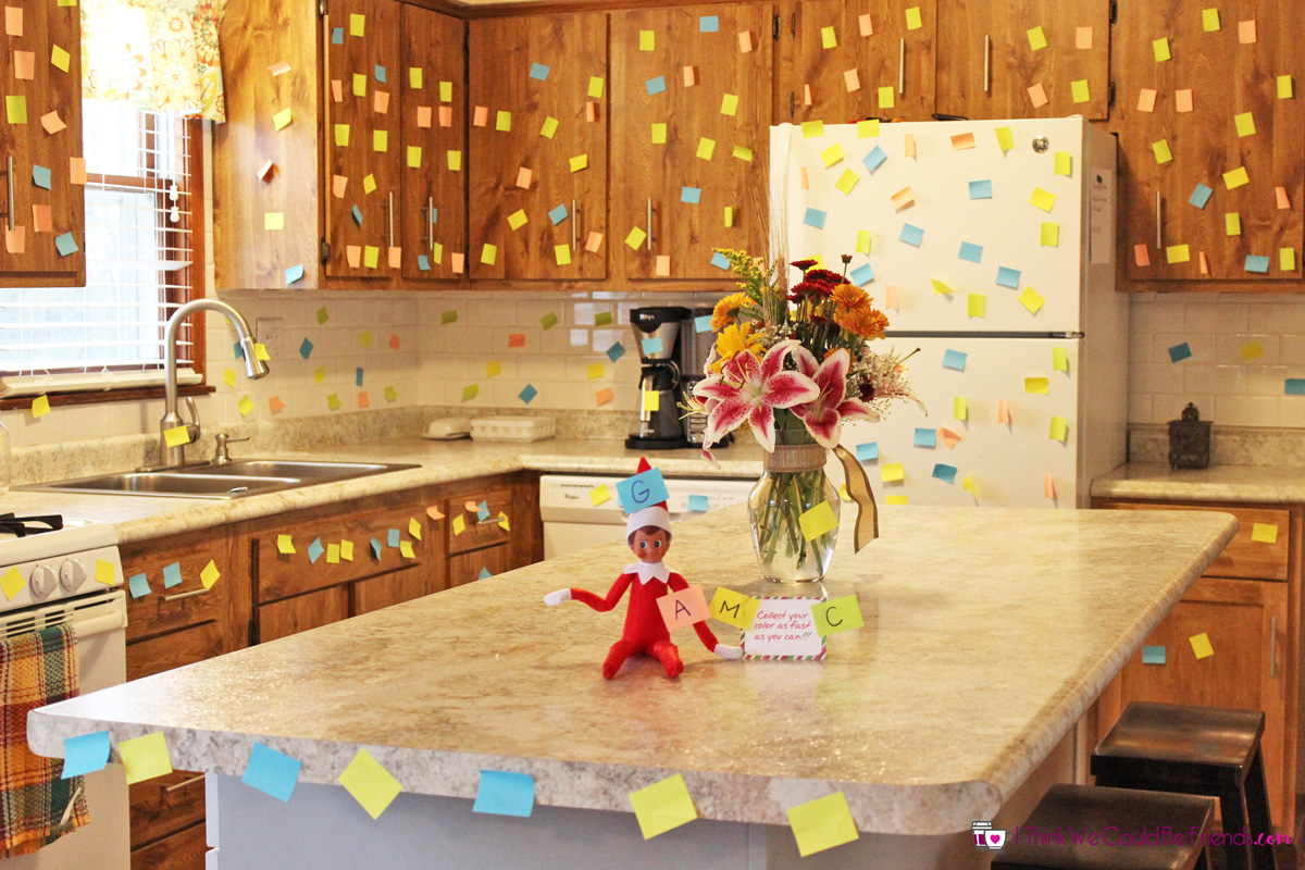 55-new-elf-on-the-shelf-ideas-6-post-it-note-game