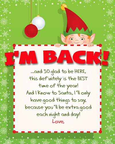 Elf On Shelf Letter To Child Printable