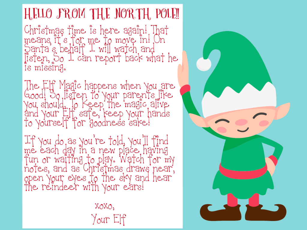 Free Printable Elf On The Shelf Hello Letters